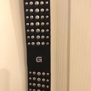 Burton Studded Black Leather Belt